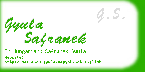 gyula safranek business card